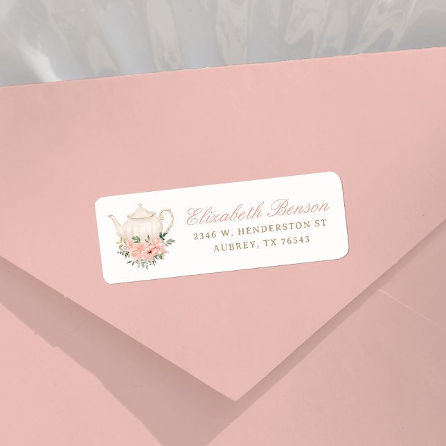 Tea Party Baby Shower Return Address (Creator Uploaded)