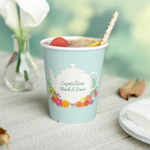 Tea Party Baby Shower Spring Paper Cups