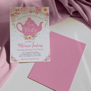 Tea Party Baby Shower Sprinkle Invitation