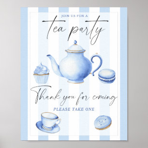 Tea party baby shower - Thank you for coming Poster
