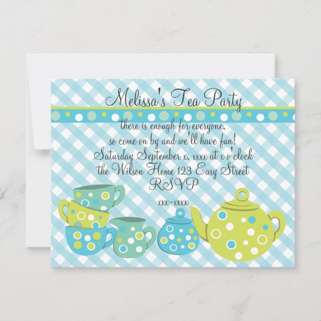 Tea Party Bedotted Invitation (Front)