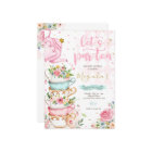 Tea Party Birthday Girl Pink & Gold Floral Par-tea