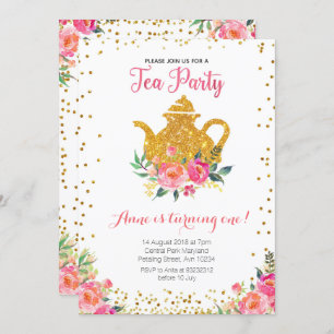 Tea Party Birthday Invitation