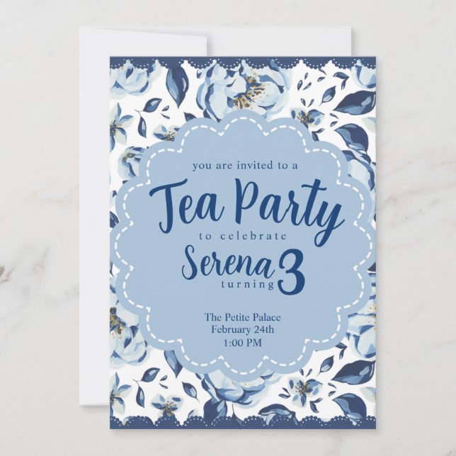 Tea Party Birthday Invitation (Front)