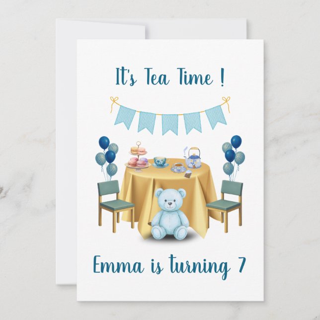 Tea Party Birthday Invitation (Front)