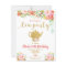 Tea party birthday invitation girl floral gold