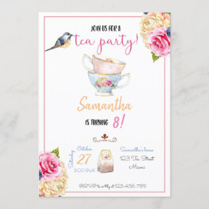 Tea Party Birthday Invitation, Tea Invitation