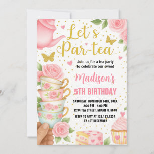Tea Party Birthday Invitation with Matching Teacup