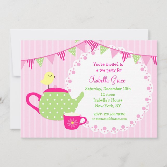 Tea Party Birthday Invitations (Front)