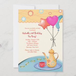 Tea Party Birthday Invitations