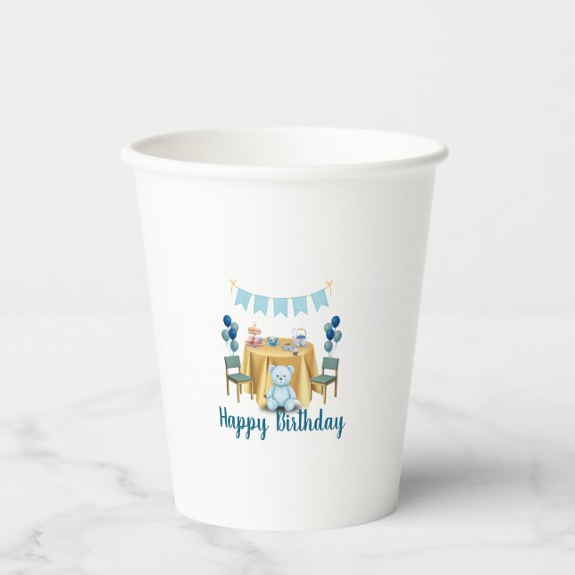Tea Party Birthday Paper Cups (Front)
