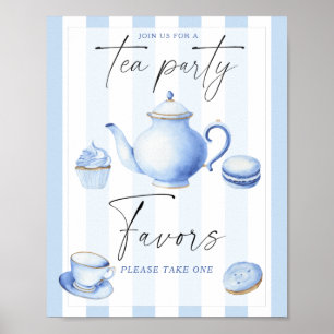 Tea Party Boy Baby shower Favours Poster
