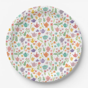 Tea Party Bridal Easter Birthday Spring Floral Paper Plate