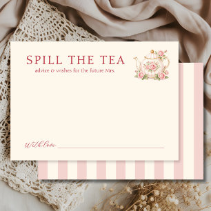 Tea Party Bridal Shower Advice & Wishes Enclosure Card
