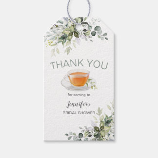 Tea party bridal shower gift tags