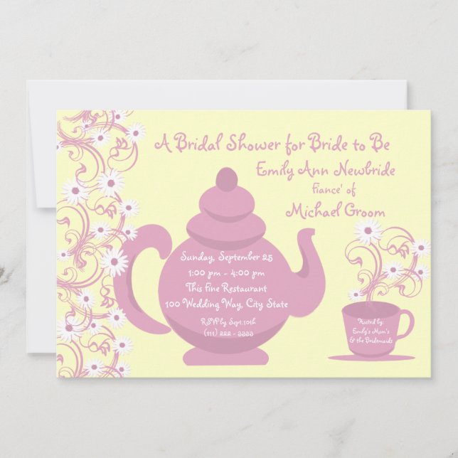 Tea Party Bridal Shower Invitation (Front)