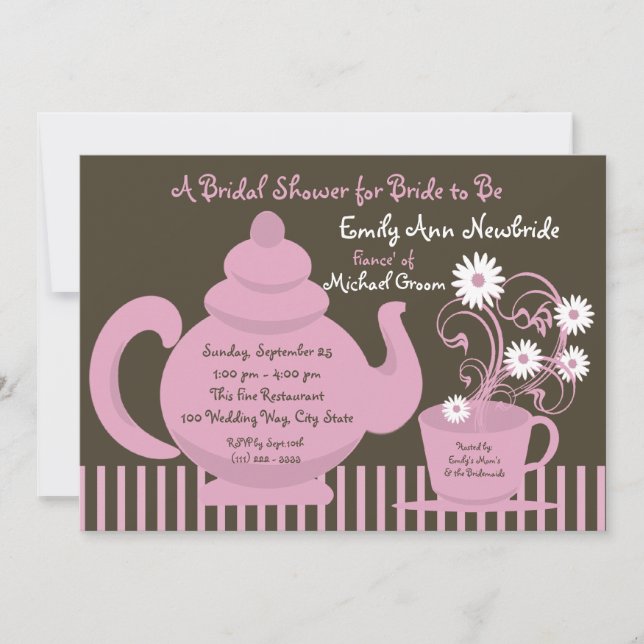 Tea Party Bridal Shower Invitation (Front)