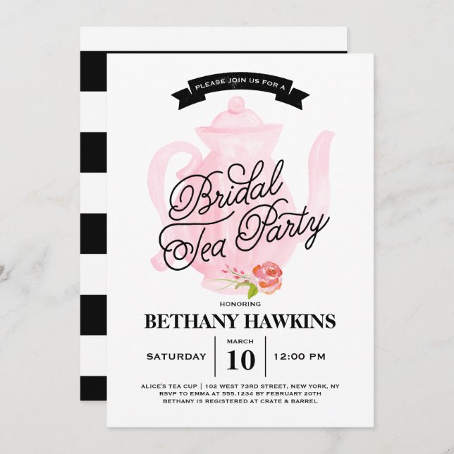 Tea Party | Bridal Shower Invitation (Front/Back)