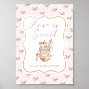 Tea Party Bridal Shower Love is Sweet Favour Poster