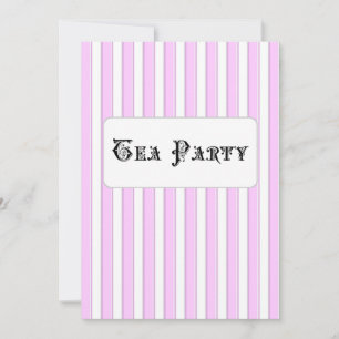 Tea Party Bridal Shower Pink Stripe Invitations