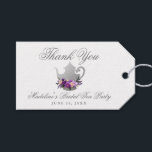 Tea Party Bridal Shower Purple Violet Thank You Gift Tags<br><div class="desc">Tea Party Bridal Shower Watercolor Purple Ultra Violet Floral Thank You Gift Tag</div>