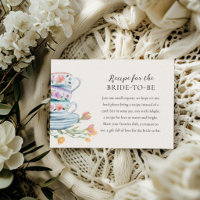 Tea Party Bridal Shower Recipe Card 