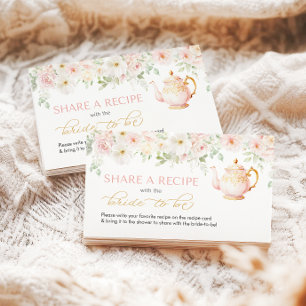 Tea Party Bridal Shower Recipe Enclosure Card