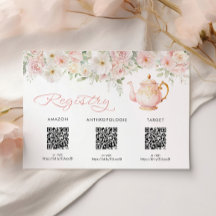 Tea Party Bridal Shower Registry Card Enclosure