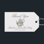 Tea Party Bridal Shower Silver Thank You Gift Tags<br><div class="desc">Tea Party Bridal Shower Watercolor Pink Floral and Silver Thank You Gift Tag</div>