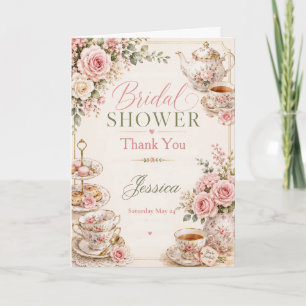 Tea Party Bridal Shower Thank You Card