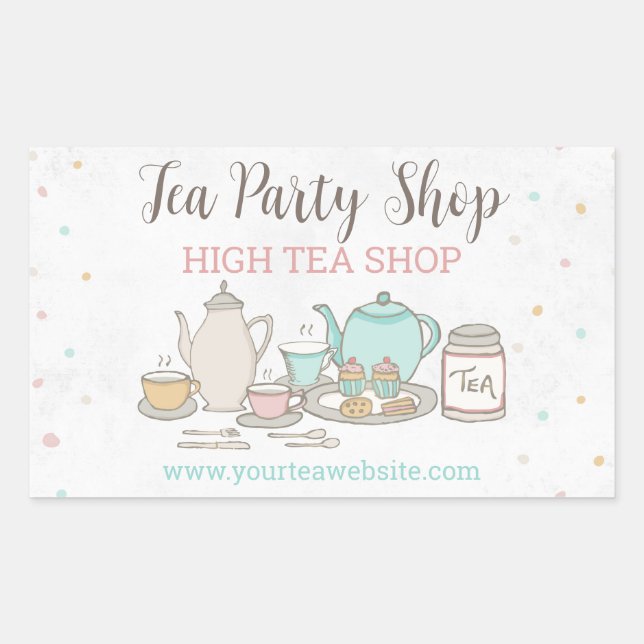 Tea Party Business High Tea Sticker Label (Front)