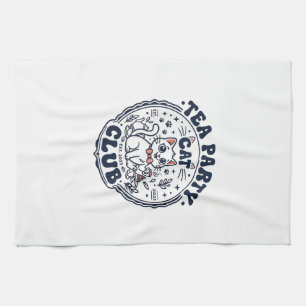 Tea Party Cat Pet Lover Shirt Art - Tea Party Cat Towel