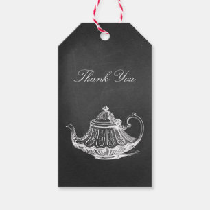 Tea Party Chalkboard Bridal Shower Thank You Gift Tags