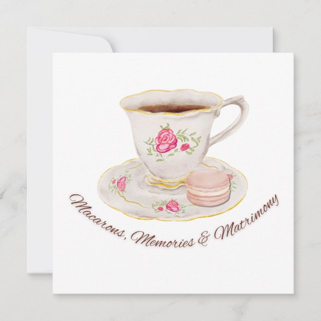 Tea Party Elegant Bridal Shower Bachelorette Invitation (Front)