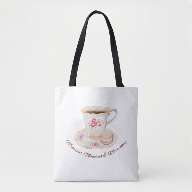 Tea Party Elegant Bridal Shower Bachelorette Tote Bag (Front)