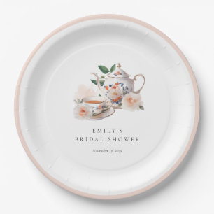 Tea Party Elegant Bridal Shower Paper Plate