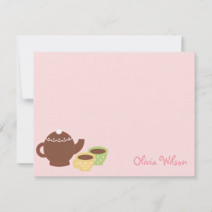 Tea Party Flat Thank You Card/Note Card
