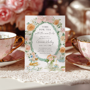 Tea Party Floral Baby Shower Invitation