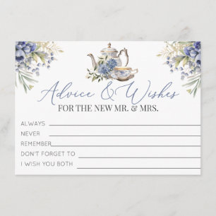 Tea Party Floral Bridal Shower Advice and Wishes Enclosure Card