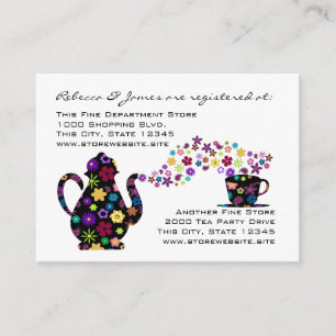 Tea Party Floral Bridal Shower Registry Enclosure Card