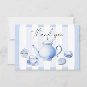 Tea Party Flowers baby shower thank you Card