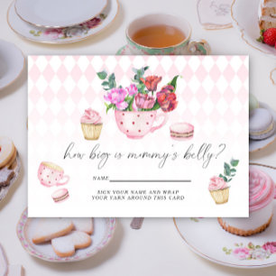Tea Party Flowers How big is mummy's belly  Enclosure Card
