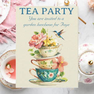 Tea Party Folded Invitation