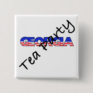 TEA PARTY FOR GEORGIA 15 CM SQUARE BADGE