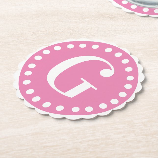 Tea Party Frilly Girly Pink and White Coasters (Angled)