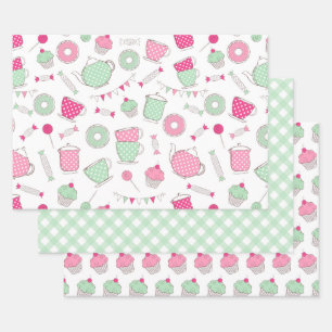 Tea Party Gift Wrapping Paper Set