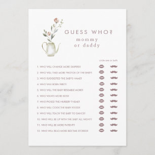 Tea Party Guess Who Baby Shower Game Invitation