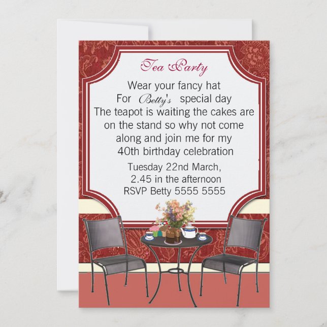 Tea Party Invitation (Front)