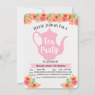 Tea Party Invitations for Girls