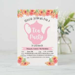 Tea Party Invitations for Girls